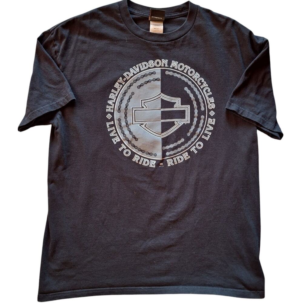 HarleyDavidson Ride to live Big graphic front & back print tee XL y2k motorcycle